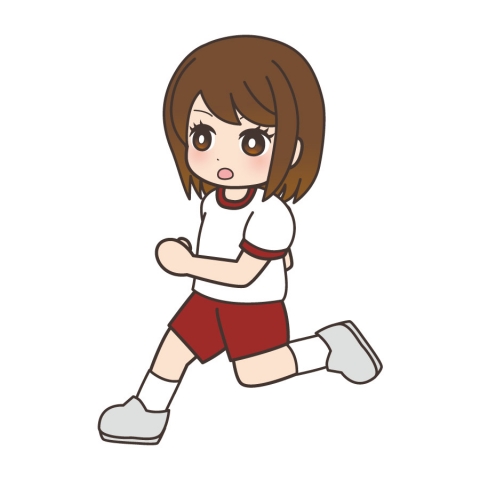 走っている女の子のイラスト