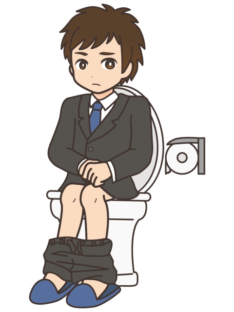 トイレに座っている男性 無料イラストのimt 商用ok 加工ok