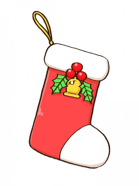 クリスマスプレゼントを入れる靴下のイラスト