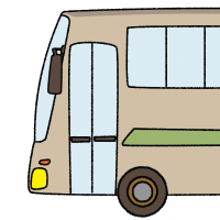 バスの淡いカラーのイラスト