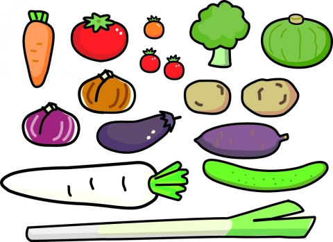 野菜がいっぱいのイラスト 無料イラストのimt 商用ok 加工ok