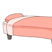 ベッドの温かそうなイラスト