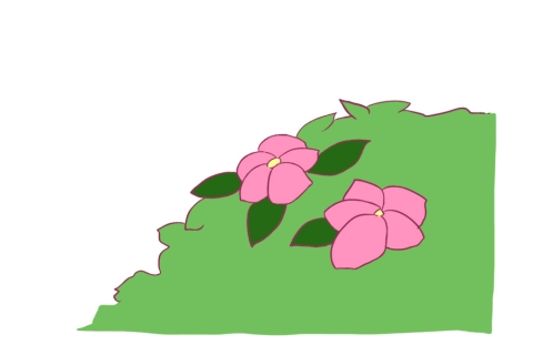 山に咲く花のイラスト