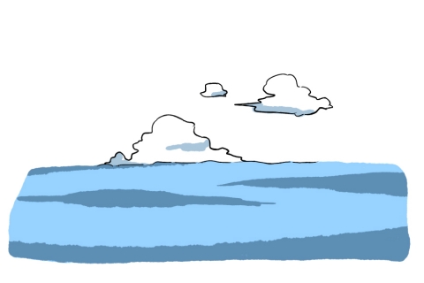 波の様子をブルーの濃淡で表現した海のイラスト 無料イラストのimt 商用ok 加工ok