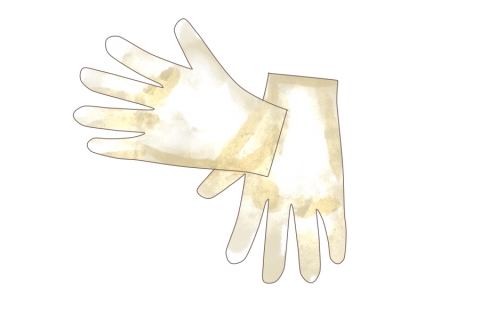手術の手袋のイラスト
