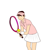 テニスをする女性のイラスト