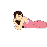 寝転がる女性のイラスト