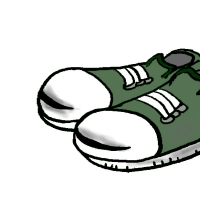 緑色の靴の紐ありイラスト