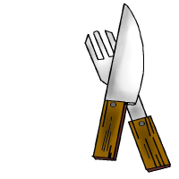 フォークとナイフのイラスト