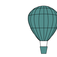 気球の色が緑色のイラスト