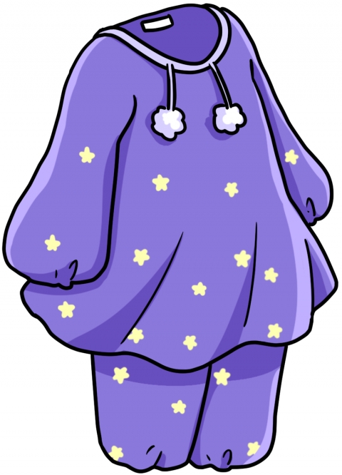 パジャマの紫色でかわいいイラスト