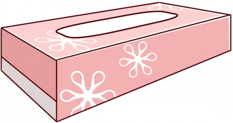ティッシュの箱がピンクでかわいいイラスト
