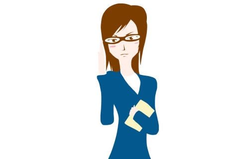 メガネに手を添えてる女性教師のイラスト 無料イラストのimt 商用ok 加工ok