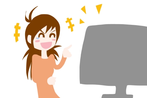 テレビを見て大爆笑している女性のイラスト 無料イラストのimt 商用ok 加工ok