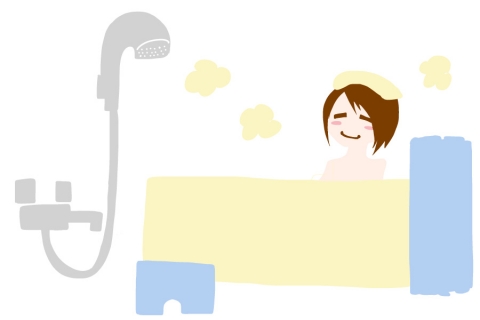 お風呂に浸かってリラックスしている女性のイラスト 無料イラストのimt 商用ok 加工ok