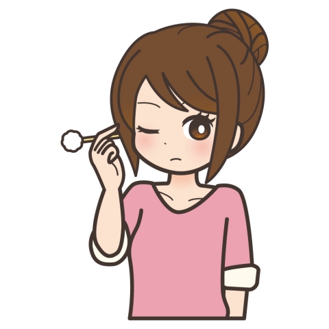 耳かきをして片目をつぶっている女性のイラスト 無料イラストのimt 商用ok 加工ok