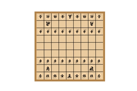 将棋の駒がキレイに並べられたイラスト