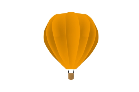 熱気球の色が黄色のイラスト