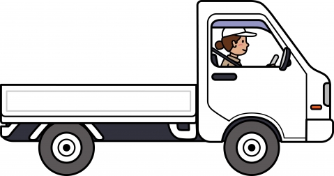 トラックを運転している女性のイラスト 無料イラストのimt 商用ok 加工ok