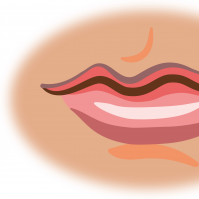 女性の口のアップのイラスト