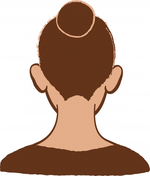 女性が髪をまとめた後頭部のイラスト 無料イラストのimt 商用ok 加工ok