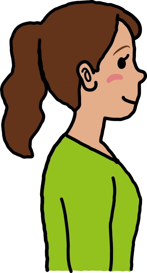 ポニーテールの髪型をした女性のイラスト
