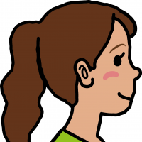 ポニーテールの髪型をした女性のイラスト