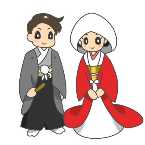 結婚式の新郎新婦 和装 無料イラストのimt 商用ok 加工ok