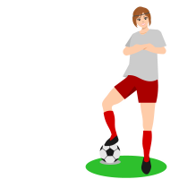 サッカーをしている女性のイラスト