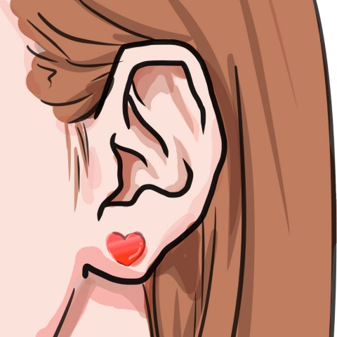 女性の耳にピアスのついたイラスト 無料イラストのimt 商用ok 加工ok