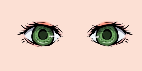 女性の目がグリーンのイラスト