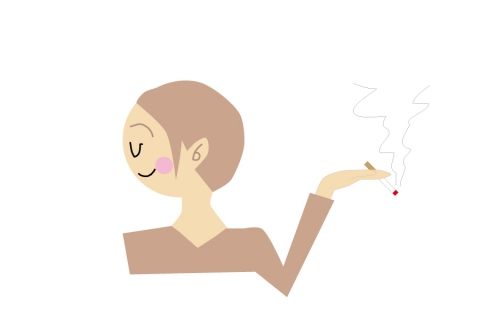 タバコを吸っている女性のイラスト 無料イラストのimt 商用ok 加工ok