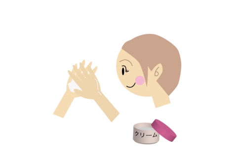 ハンドクリームを両手に付けている女性のイラスト 無料イラストのimt 商用ok 加工ok