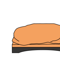 ベットで寝ている最中の女性のイラスト