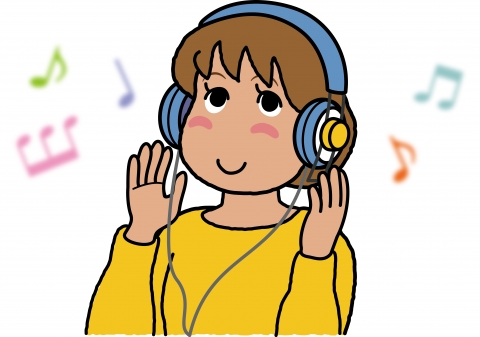 ヘッドホンで音楽を聴いてのっている女性のイラスト 無料イラストのimt 商用ok 加工ok