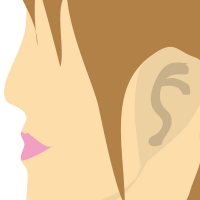女性の耳のイラスト