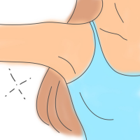 女性のつるつるの腋のアップのイラスト