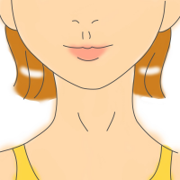 女性のつるつるの顔のアップのイラスト