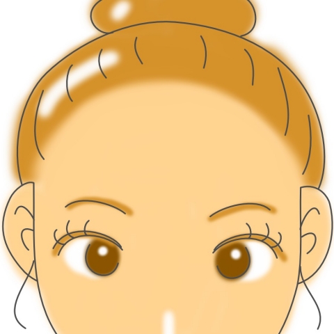 女性の整った眉毛のアップのイラスト