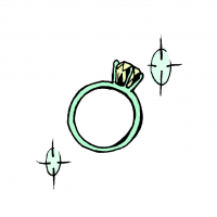 キラリと光る指輪のイラスト