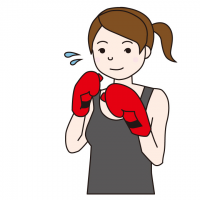 ボクシングをしている女性のイラスト