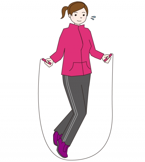 ダイエットで縄跳びをしている女性のイラスト 無料イラストのimt 商用ok 加工ok