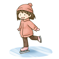 スケートをする女の子のイラスト