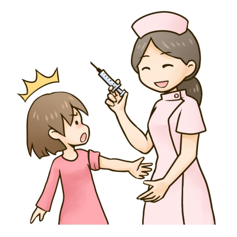看護師さんが子供に注射するイラスト 無料イラストのimt 商用ok 加工ok