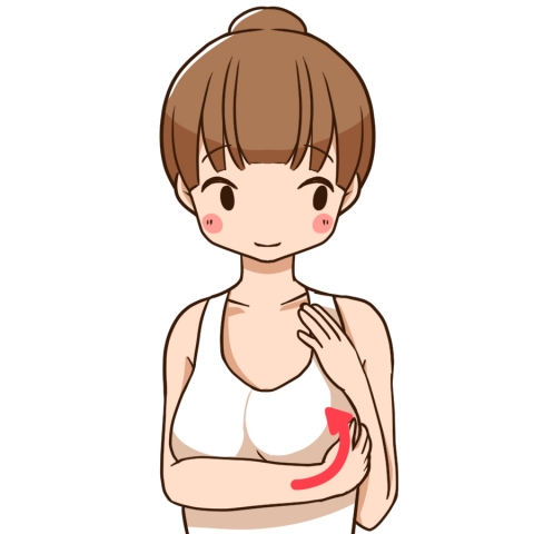 バストアップのマッサージしている女性のイラスト 無料イラストのimt