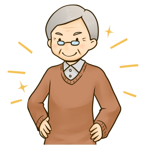 健康で元気なおじいさんのイラスト