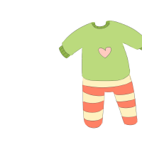 緑色の子供服のイラスト