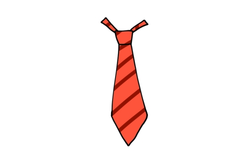 赤いストライプのネクタイのイラスト