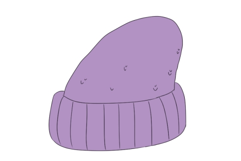 ニット帽の紫色のイラスト