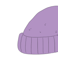 ニット帽の紫色のイラスト